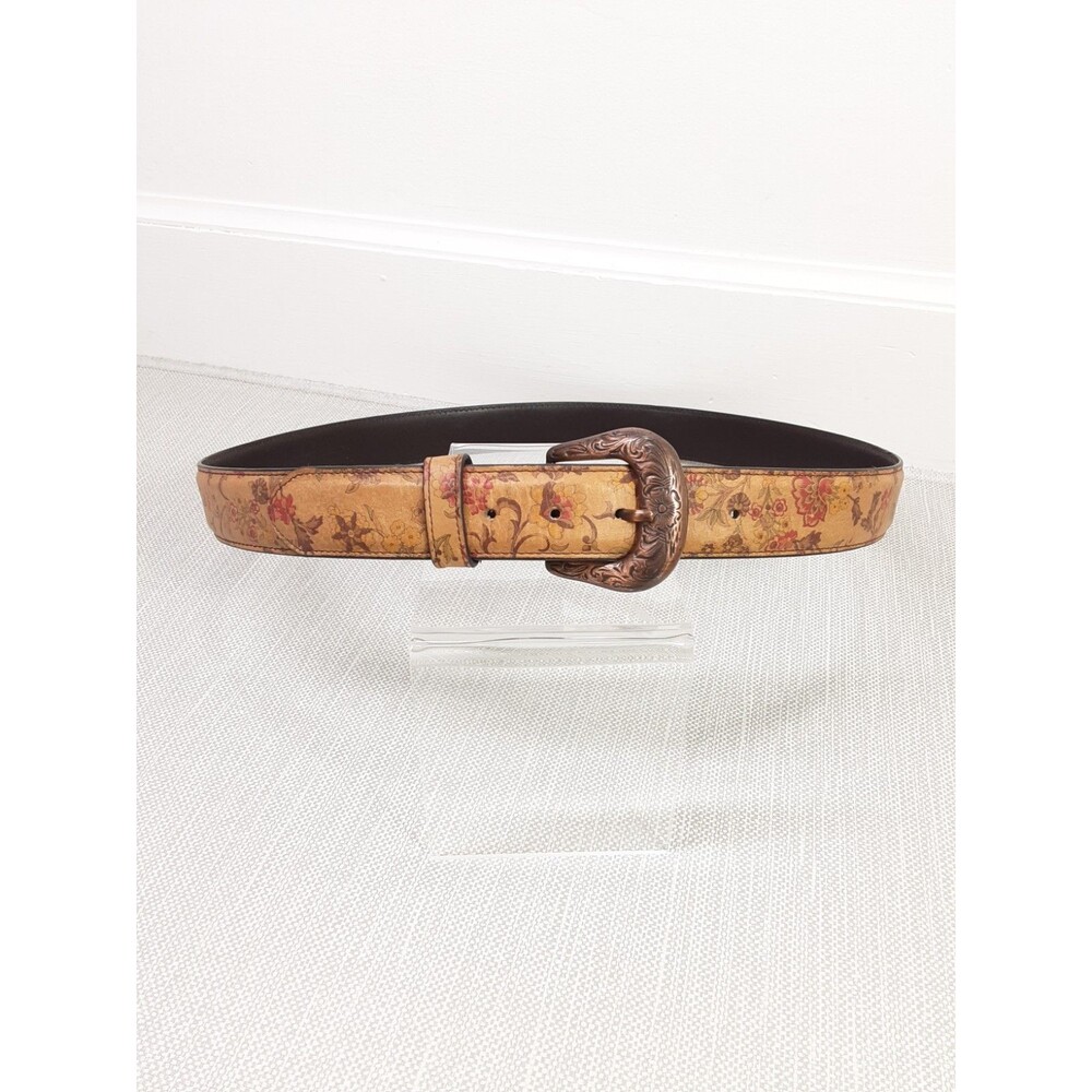 Shyanne XL Leather Belt Handmade Western Tan Brown Floral Women